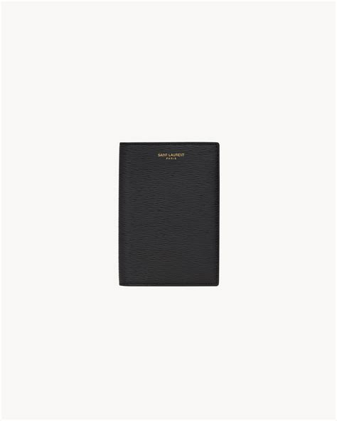 Saint Laurent Paris passport case in ripple leather